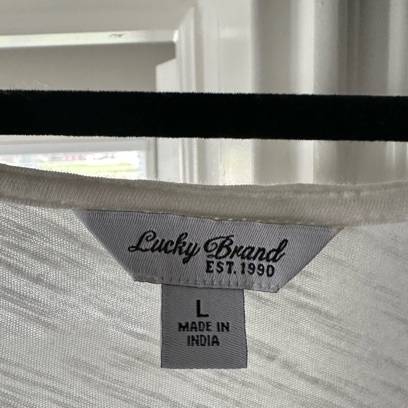 Lucky Brand White Tee with Lace front - Picture 2 of 4